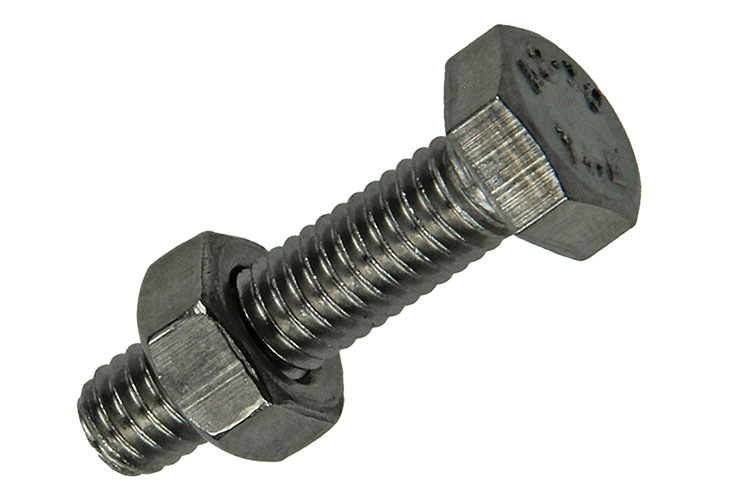 BOULON DE PRESSION+ECROU AC. INOX. 5 PC M6X25