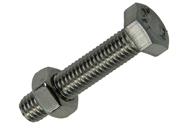 BOULON DE PRESSION+ECROU AC. INOX.2 PC M8X40