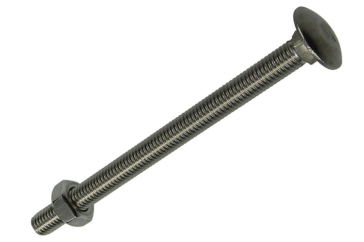 BOULON TRCC + ECROU AC. INOX. 1 PC M10 X 130MM