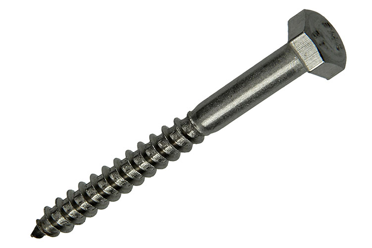 TIREFOND ACIER INOXYDABLE 10 PC 6 X 60 MM