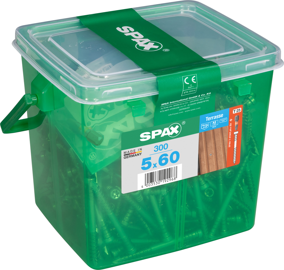 Spax terrasse inoxydable A2 5x60 hkb grand 300 st