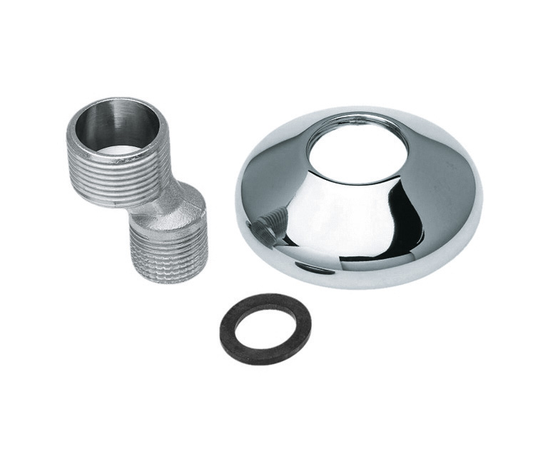 2 S-raccord avec rosace 3/4" x 1/2" - laiton chromé