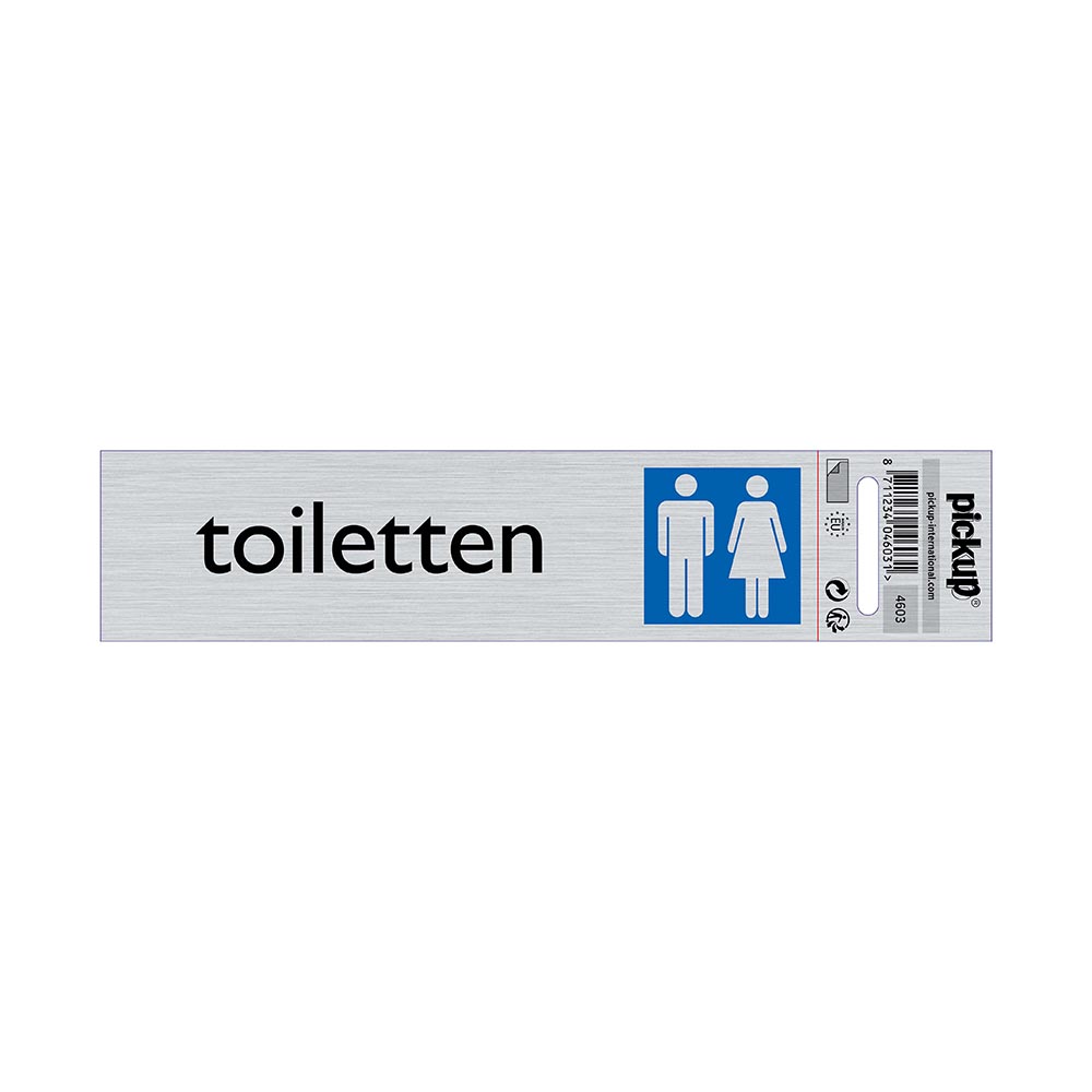 Pictogramme adhésive look alu 165x44mm (NL) - Toiletten