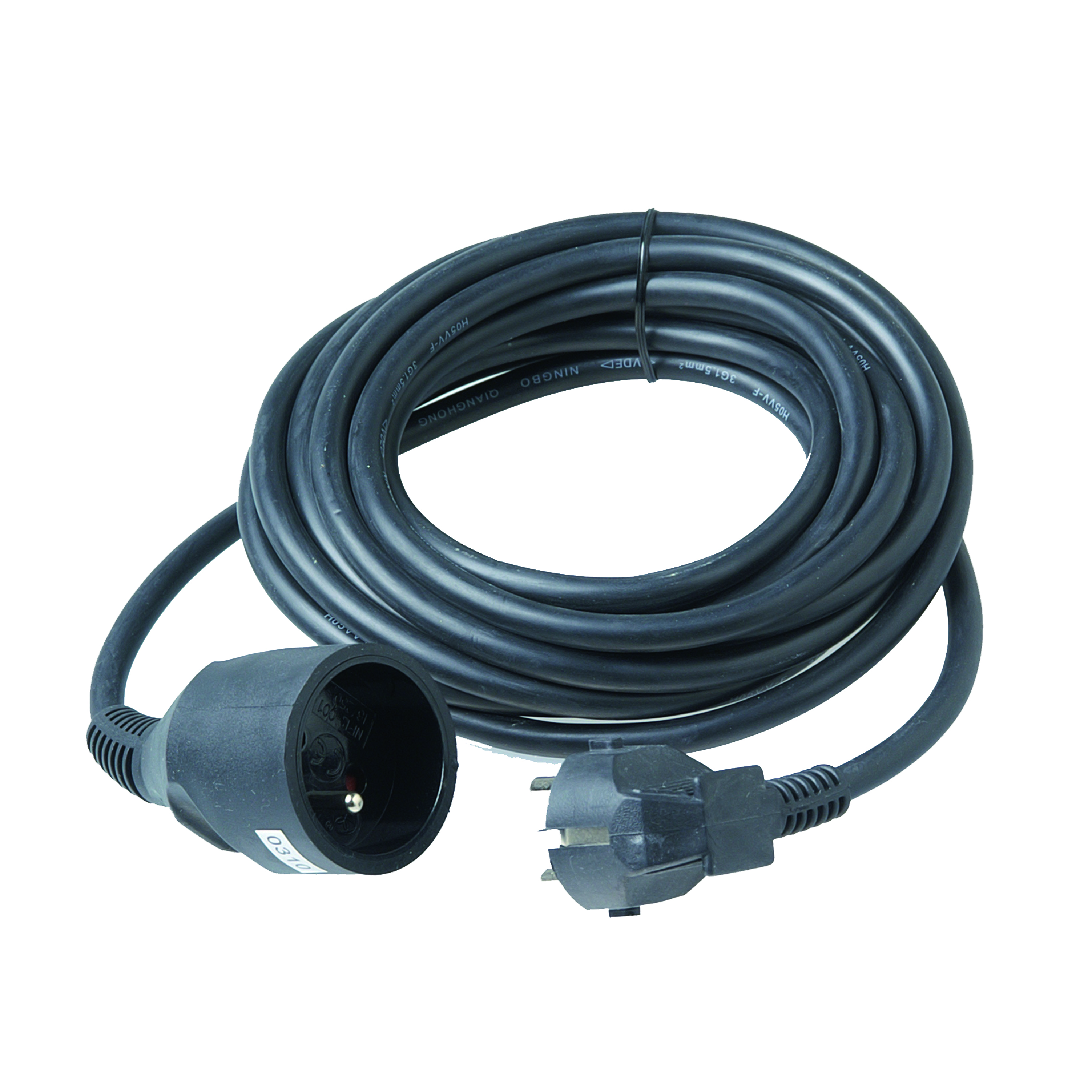 VERLENGSNOER 3G1.5 PVC 5M ZWART