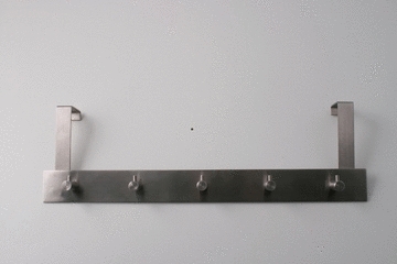 Deurkapstok 4cm inox 5 haak 400mm garderobe