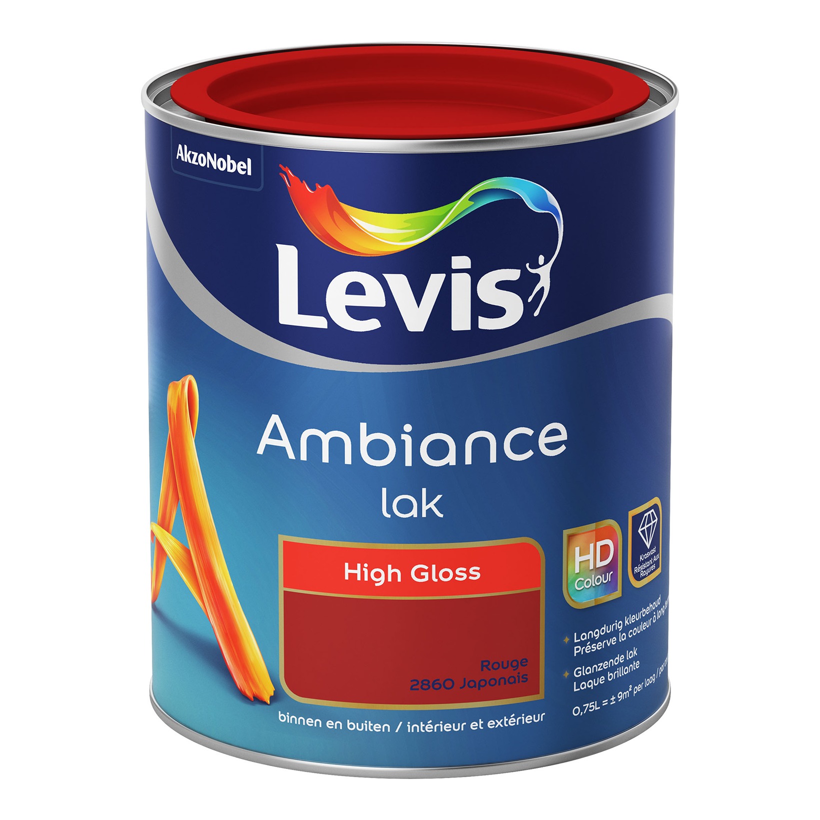 Levis Ambiance Lak High Gloss 0.75l Rouge Japonais