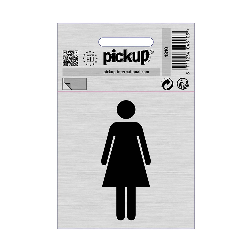 Pictogramme adhésive look alu 80x80mm - Femmes