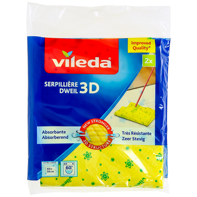 Vileda serpillière jaune 3D 2pk