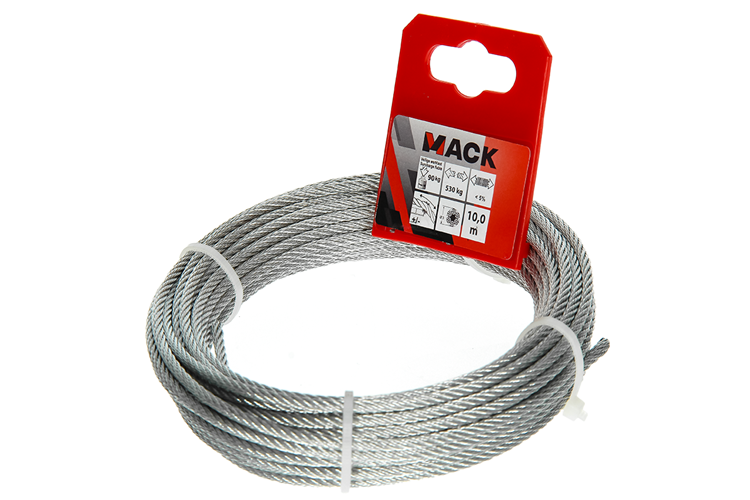 cable acier zingue 6x7 10m 3mm wll 100 kg din en 12385-4