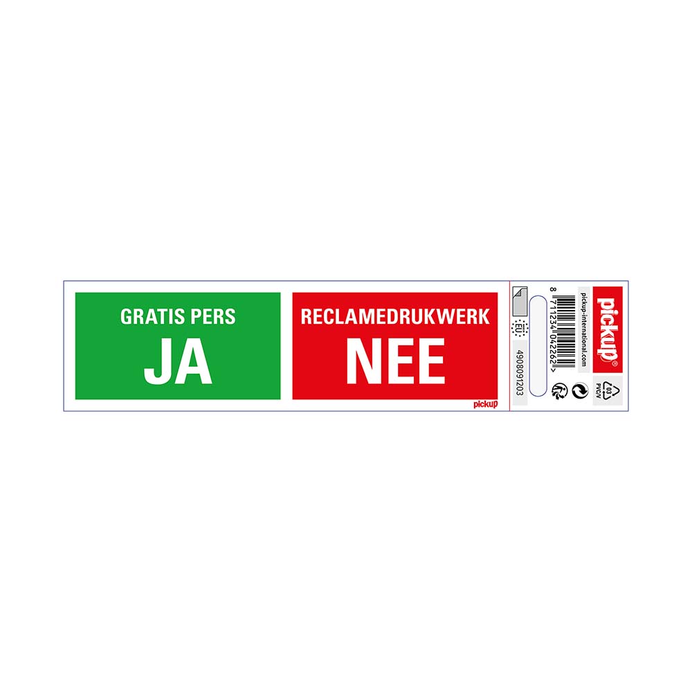 Autocollant: gratis pers - reclame nee