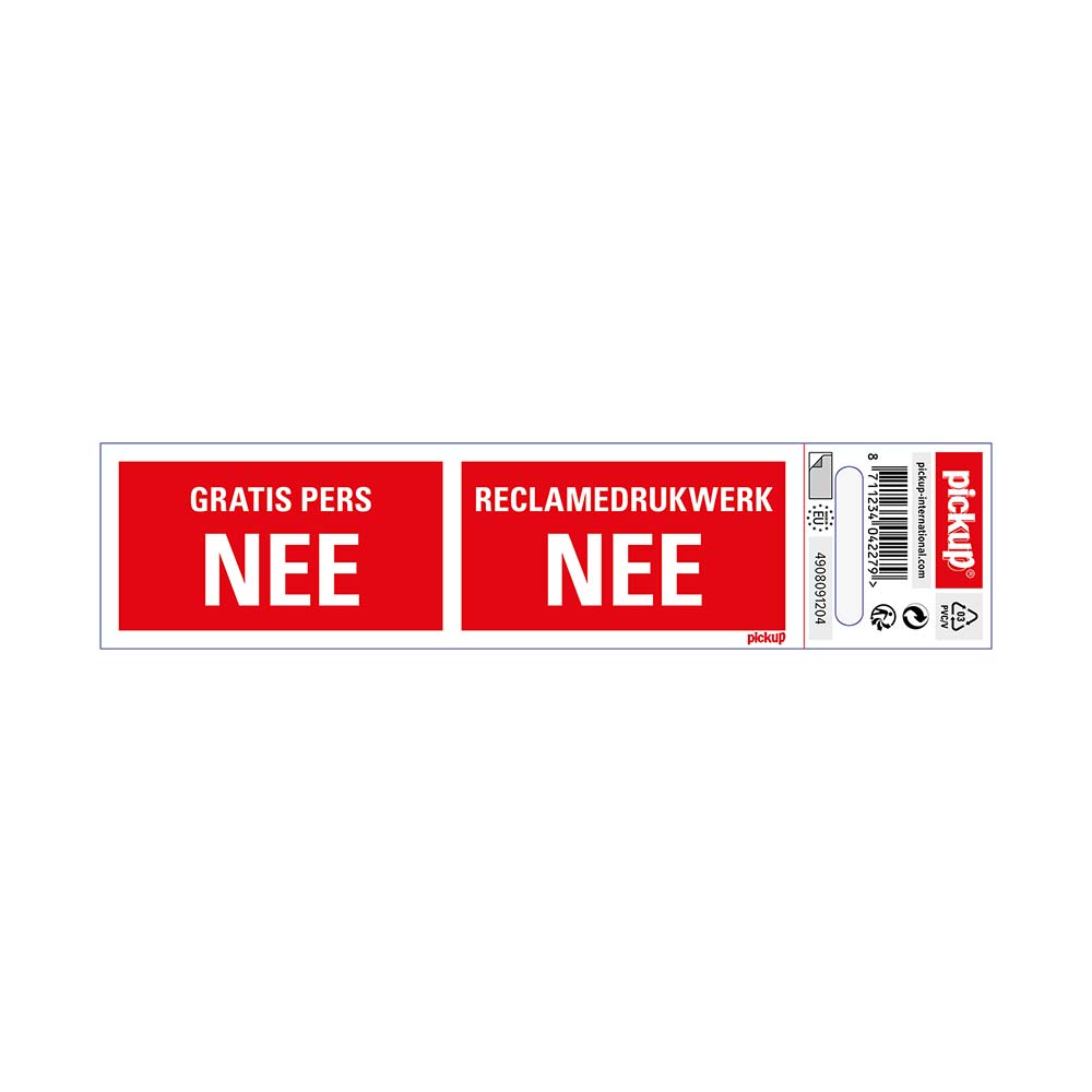 Autocollant: gratis pers nee - reclame nee
