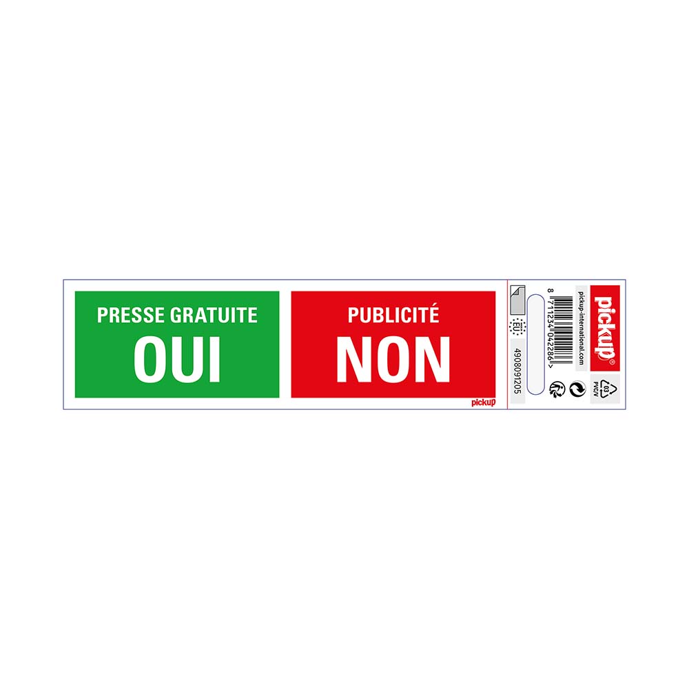Autocollant: presse gratuite oui - publicité non