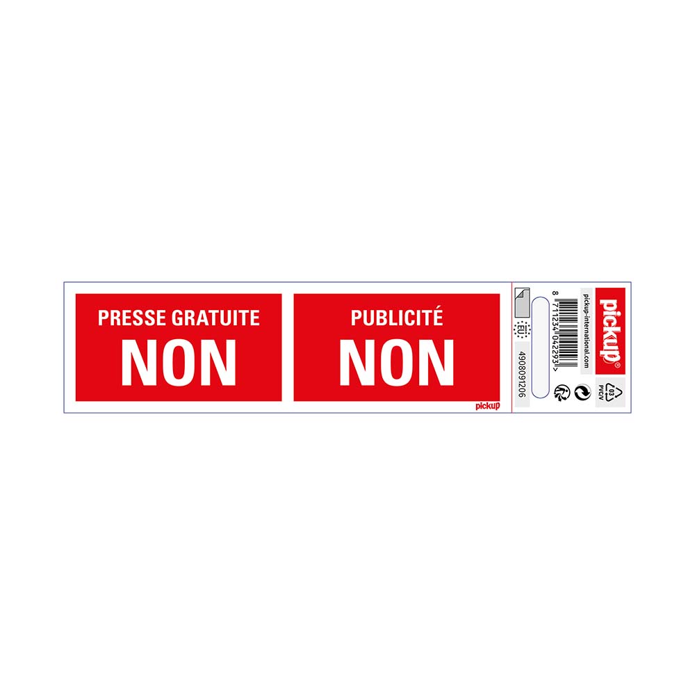 Autocollant: presse gratuite non - publicité non