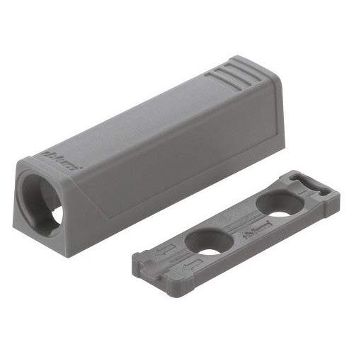 Plaque d'adaptation droite Blum tip-on gris platine