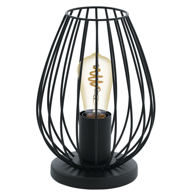 Newtown tafellamp 1x60W staal zwart