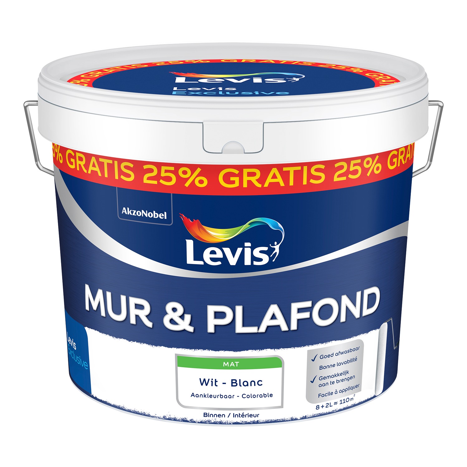 Levis Mur & Plafond Mat Blanc 8+2l