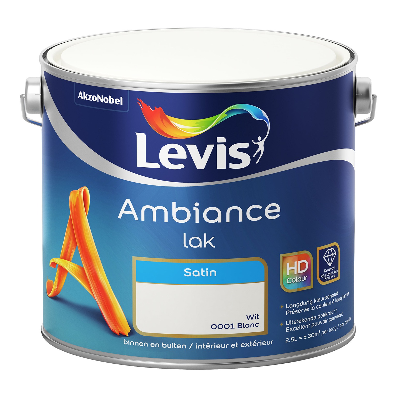 Levis Ambiance Lak Satin 2.5l Wit