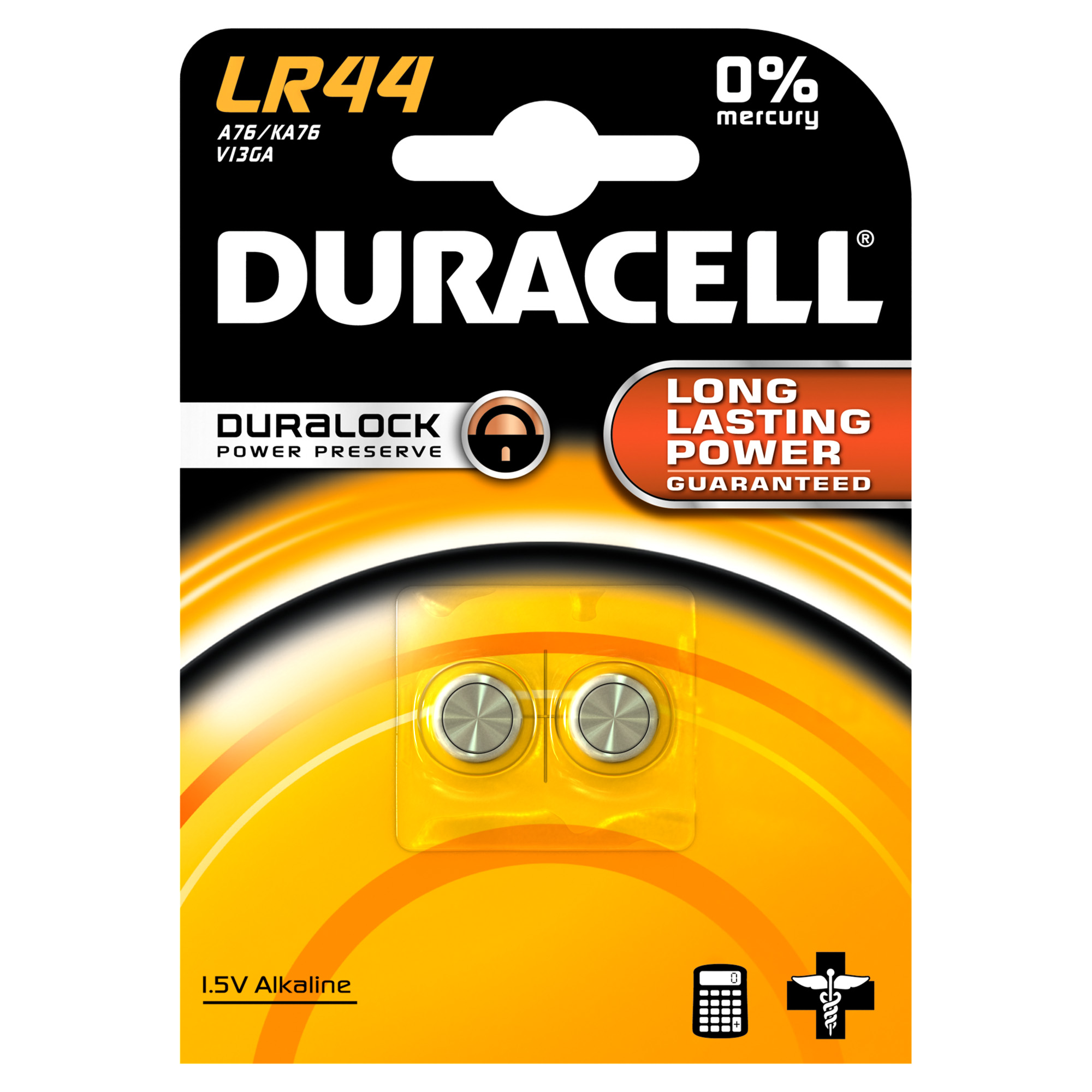 Duracell Pile Bouton LR44 1.5V  (2 pcs)
