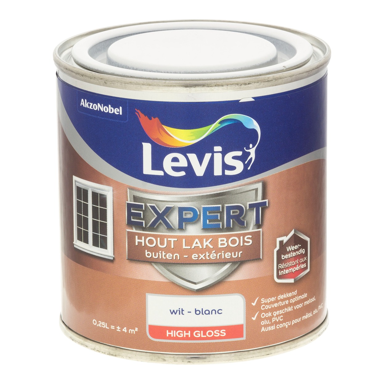 Levis Expert Hout Lak Buiten High Gloss 0.25l Wit
