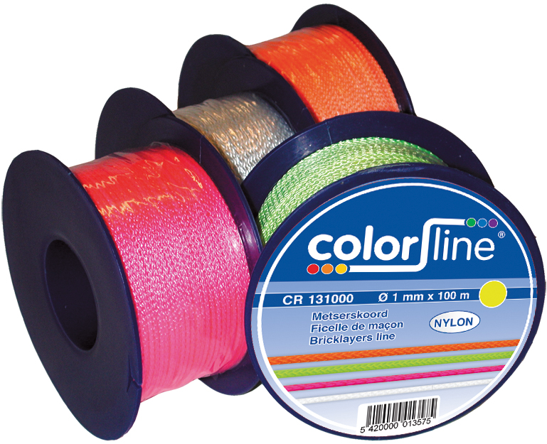 Metserskoord 1 mm x 100 m - NYLON - fluo geel
