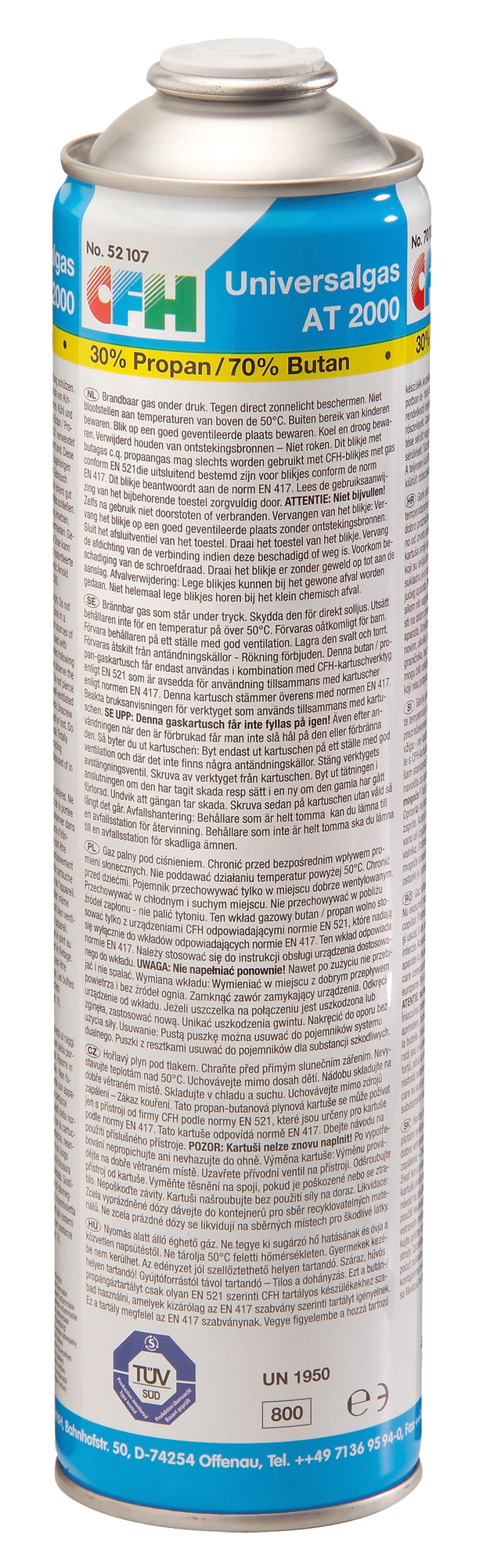 Cartouche de gaz AT 2000 - 30% propane / 70% butane - 330 gr