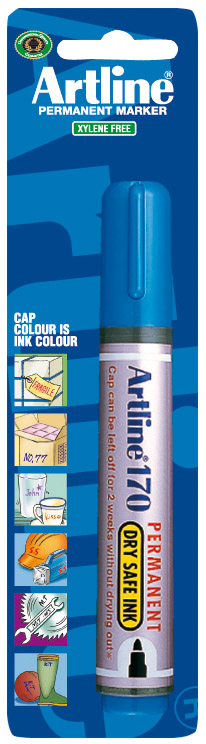 Permanent marker DRY SAFE 170 BLAUW