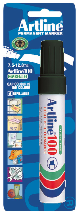 Marqueur permanent "ARTLINE 100", formule N.E.A.T en blister - NOIR