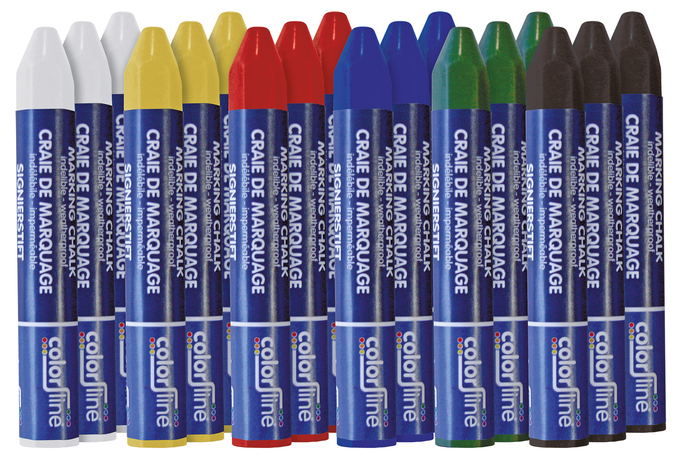 Craie de cire à base de paraffine - hexagonale - ROUGE - par 3 pcs