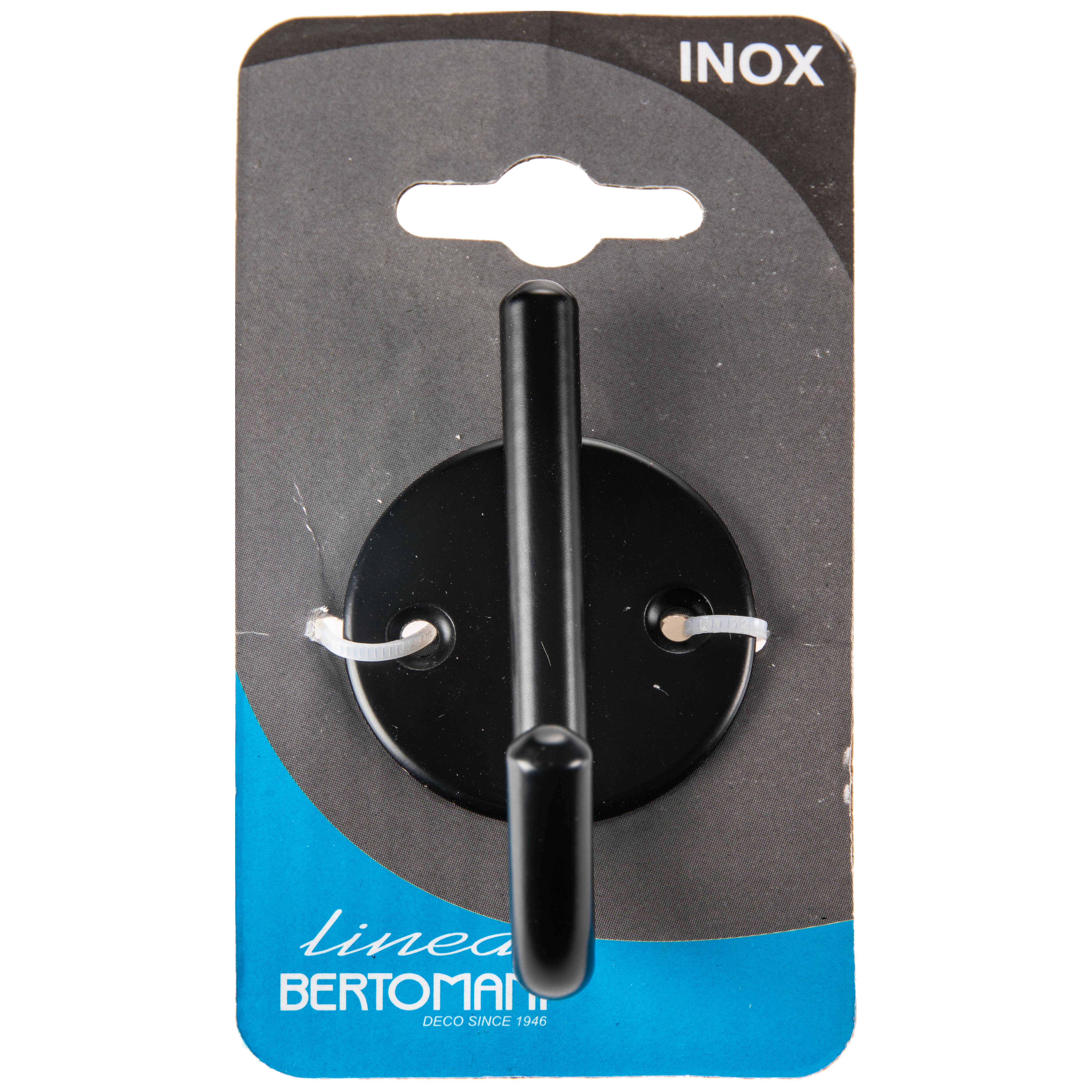 ENKEL HAAK 80 MM INOX ZWART