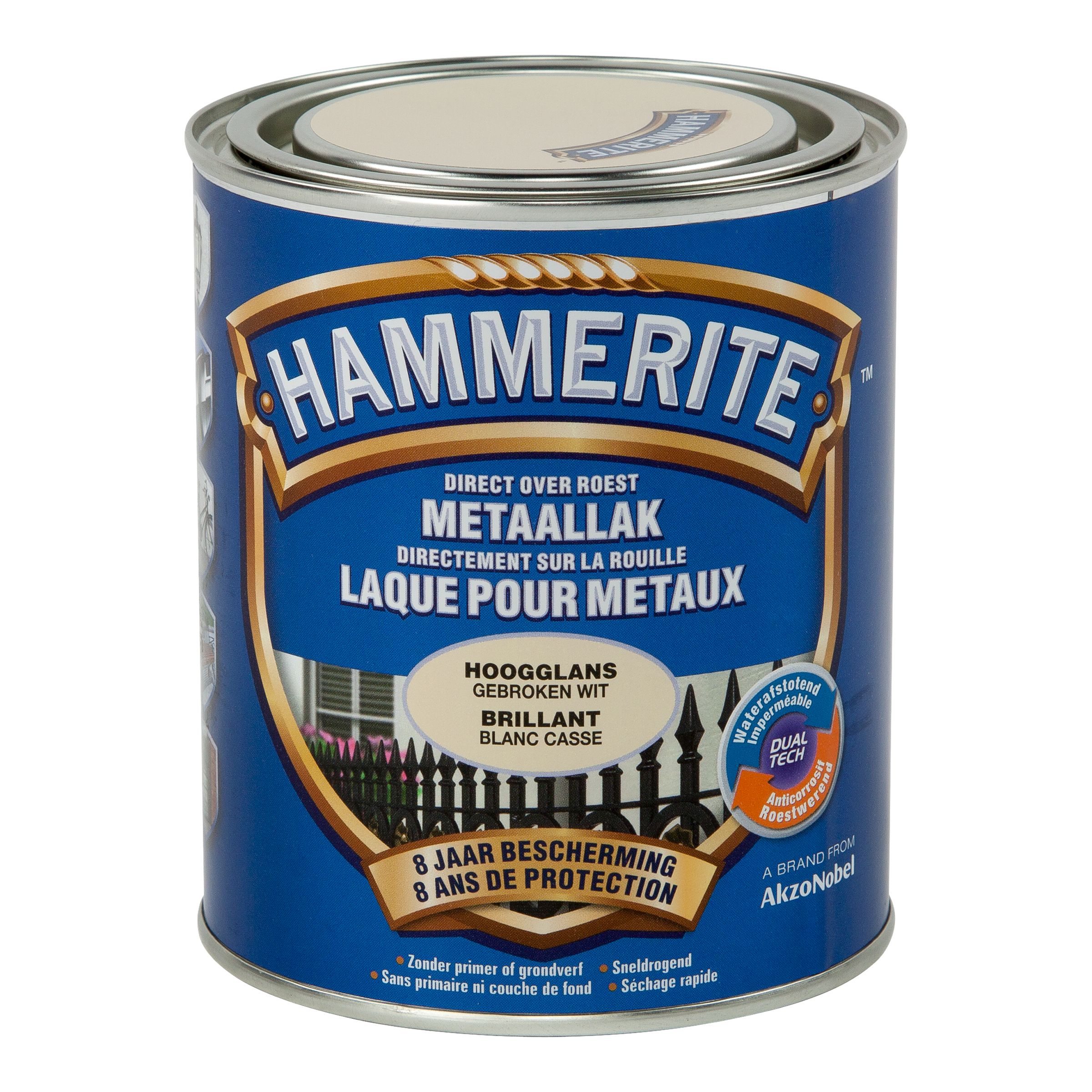 Hammerite Metaallak Hoogglans 0.75l Gebroken Wit