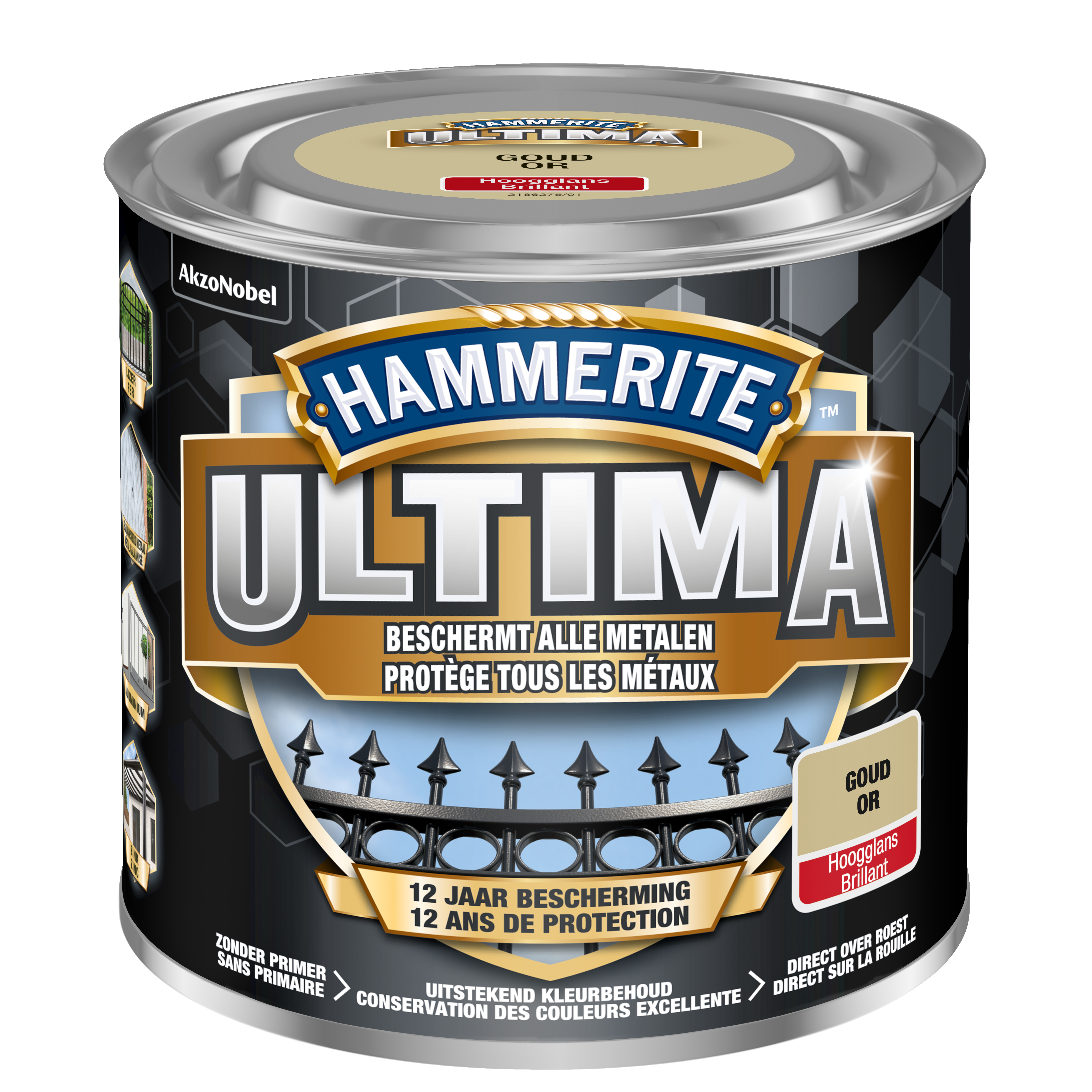 Hammerite Ultima Hoogglans 0.25l Goud