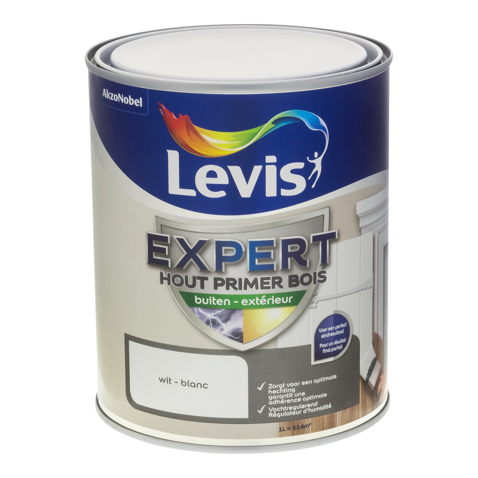 Levis Expert Hout Lak Primer Buiten 1l Wit