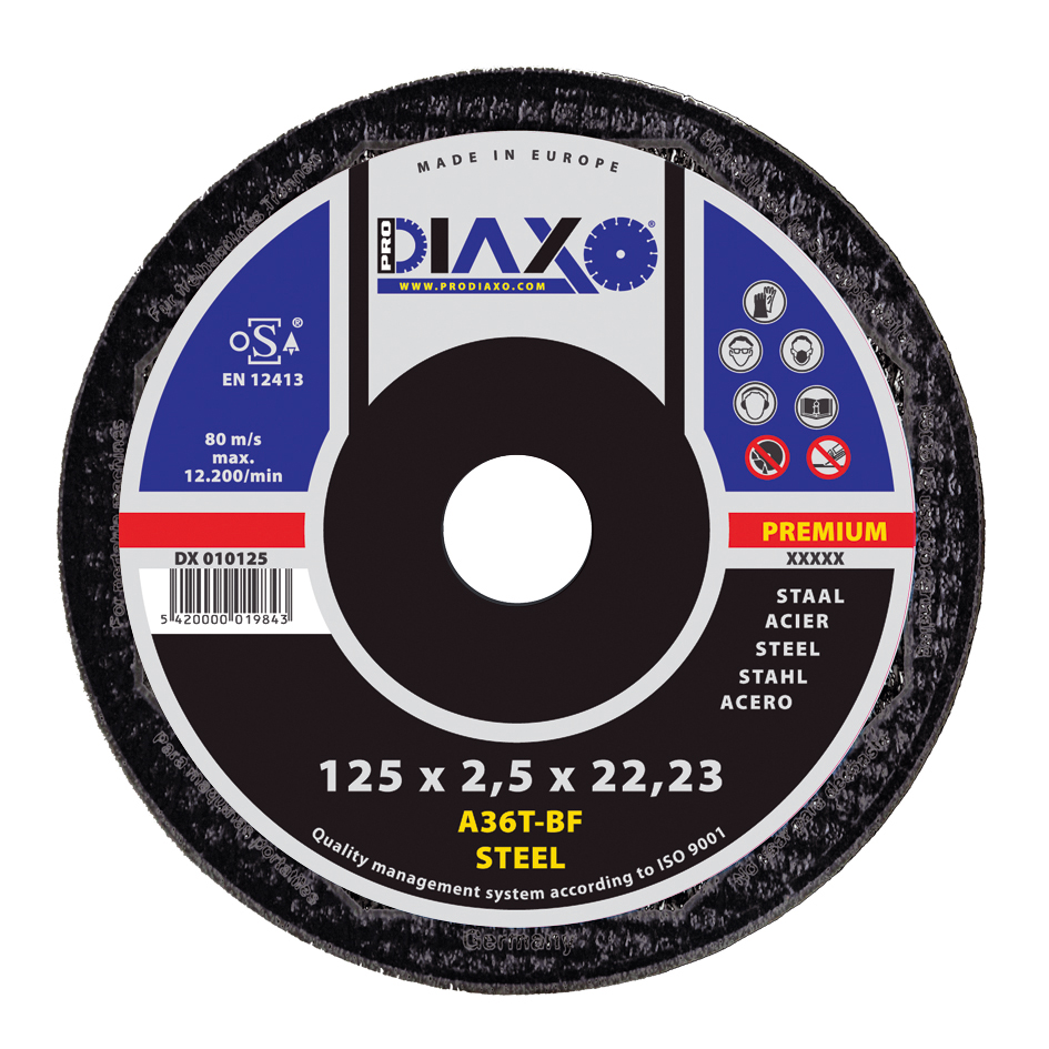 Disque abrasif ACIER - Ø 125 x 2,5 mm A36T-BF / Premium Construction