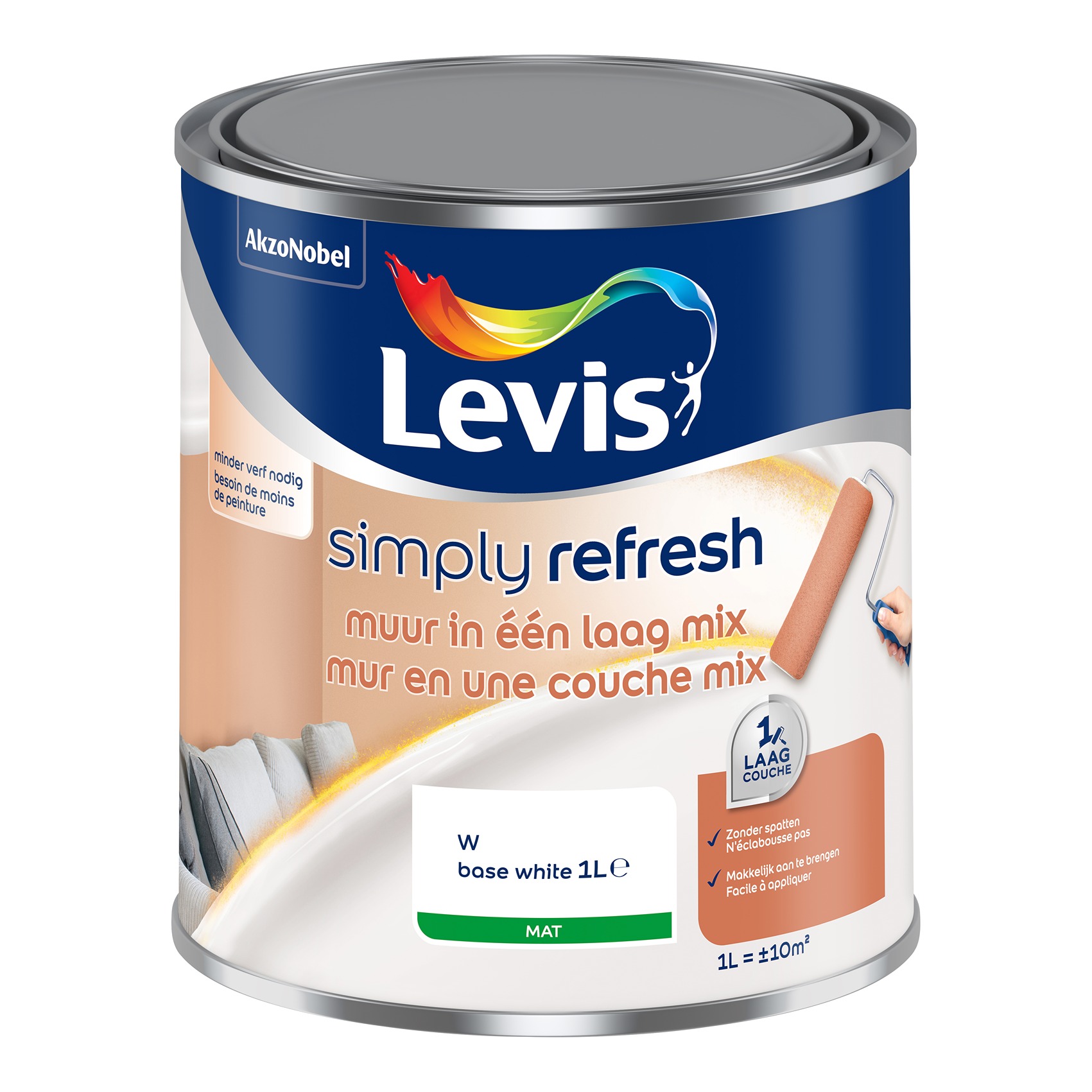 Levis Simply Refresh Muur In Eén Laag Mix 1l Wit