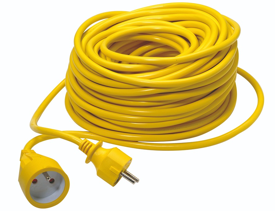 VERLENGSNOER 3G1.5 PVC 30M GEEL