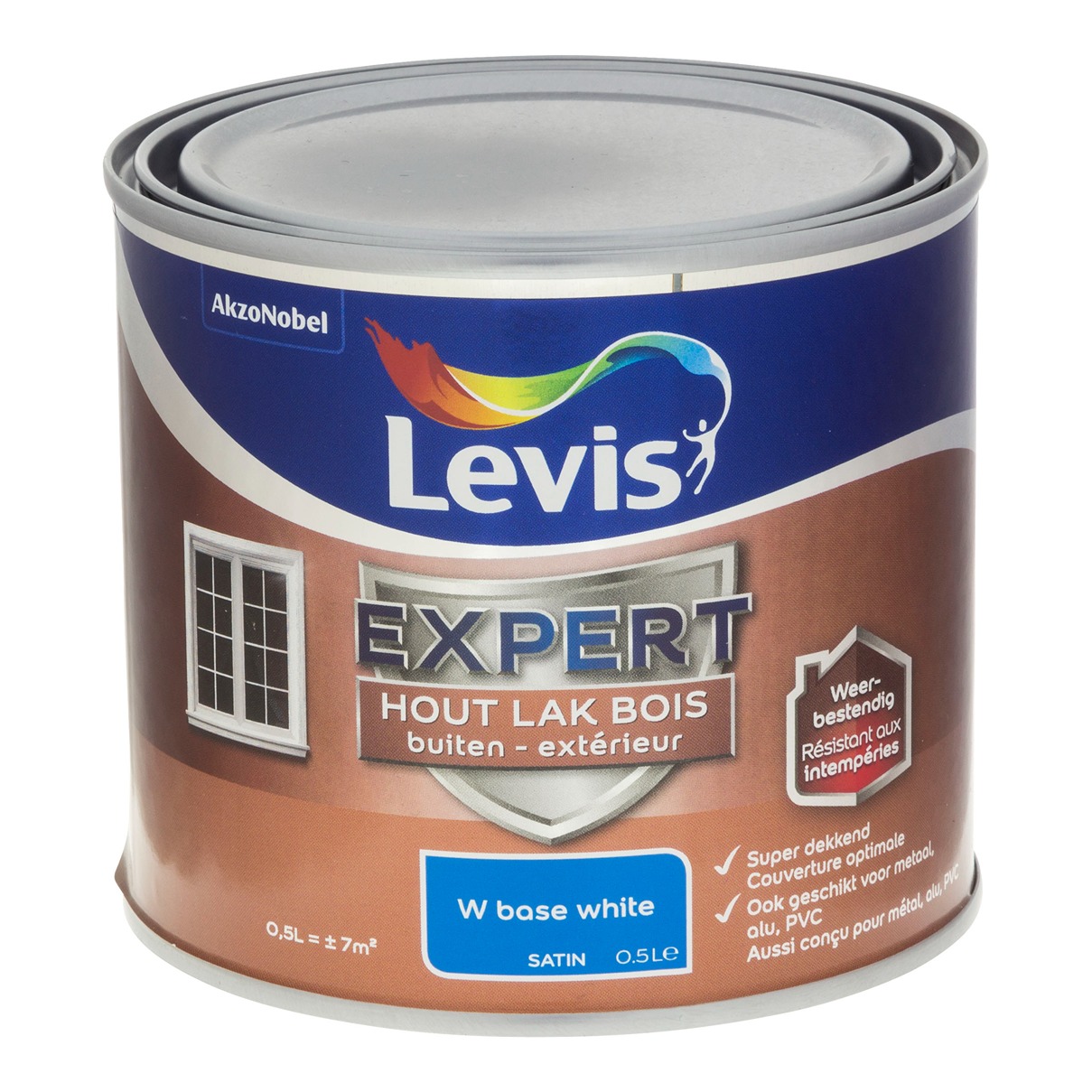 Levis Expert Hout Lak Buiten Satin Mix Wit - 0.5l