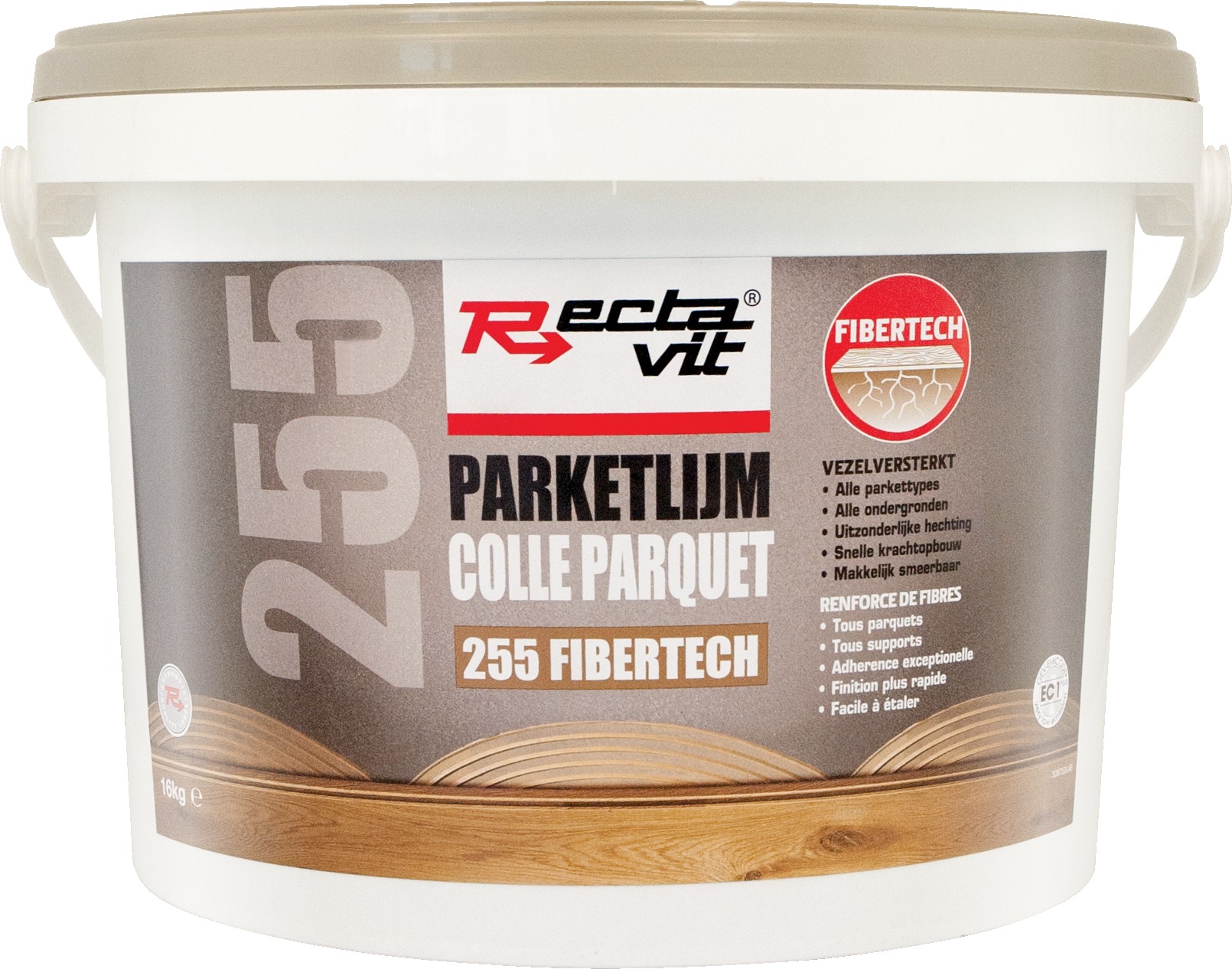 Rectavit 255 Fibertech - Colle De Parquet Chêne Foncé 16kg