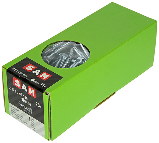 TIREFOND ACIER ZINGUE 75 PC 8 X 80 MM