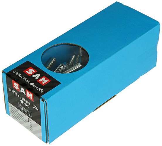 BOULON MECANIQUE + ECROU 50 PC 10 X 80 MM