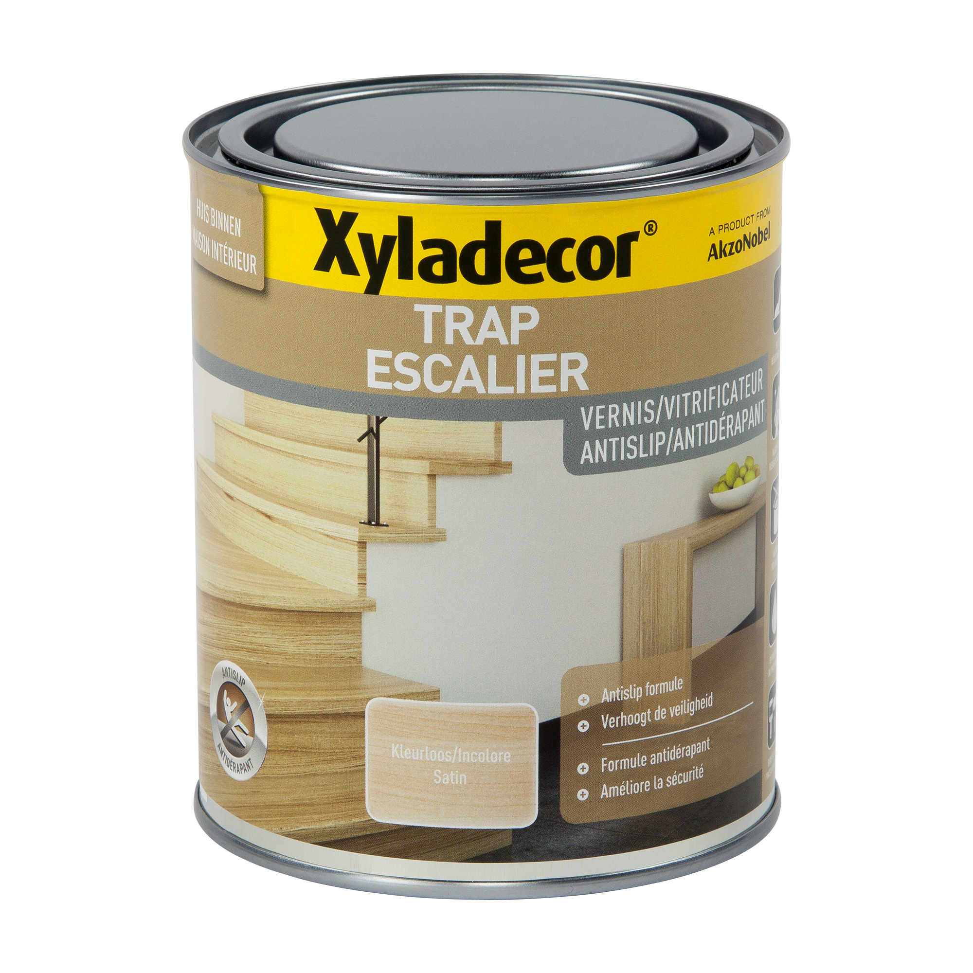 Xyladecor Vitrificateur Escalier Antiderapant Satin Incolore 0.75l