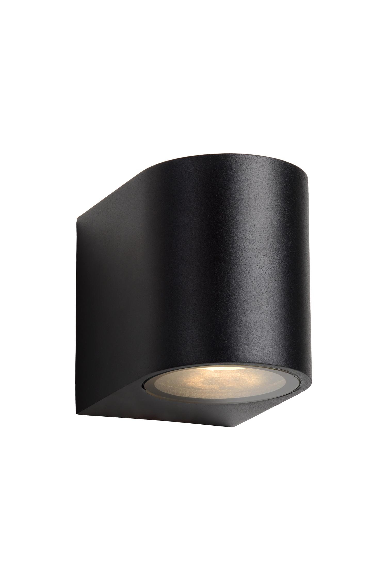 Lucide ZORA-LED - Spot mural Extérieur - LED Dim. - GU10 - 1x5W 3000K - IP44 - Noir