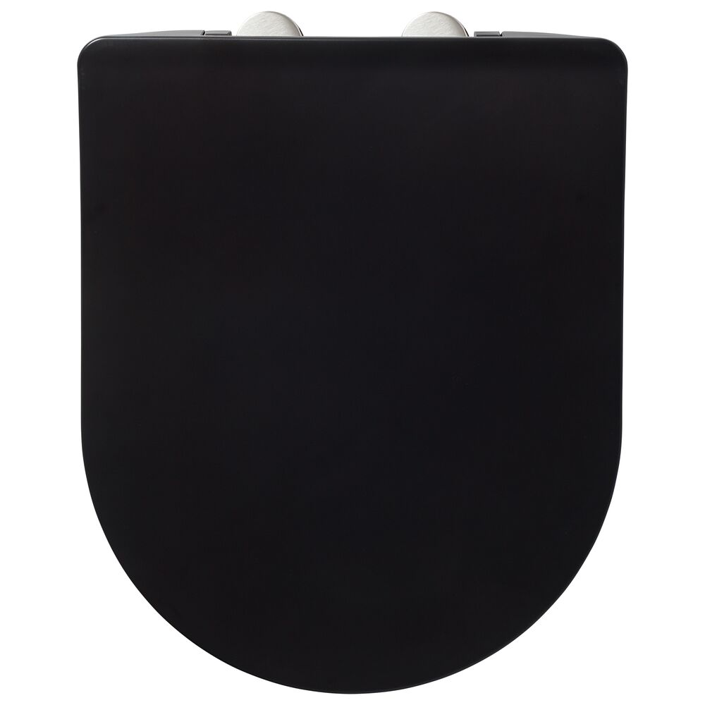Tiger Tune Abattant de WC avec couvercleDuroplast Noir / Acier inoxydable brossé