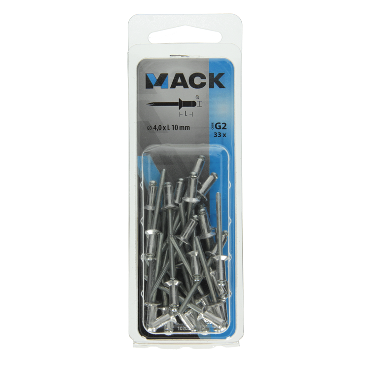 Mack rivets aveugle aluminium Ø4,0x10mm (33pcs)