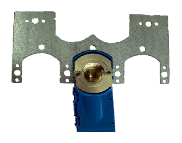 1 Inbouwdoos enkel met muurbeugel 3/4" M x 1/2" F - blauw