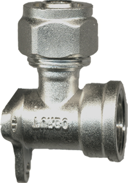1 Klemkoppeling muurplaat 20 mm x 1/2" F - messing