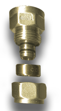 1 Bicône droit 20 mm x 1/2" F - laiton