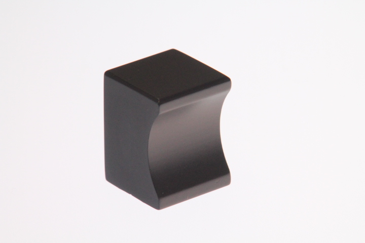 Bouton carré aluminium/noir 19x19mm / H=26mm
