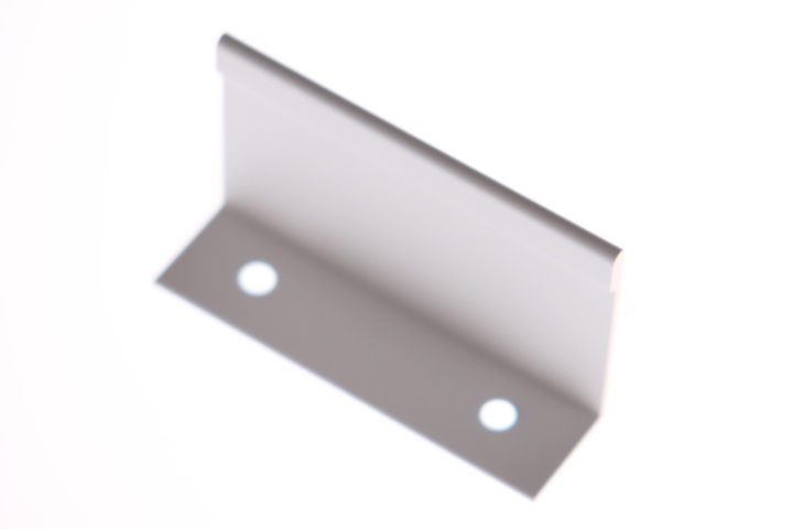 Poignée d'angle aluminium blanc 70x1,6mm (distance des vis 44mm)