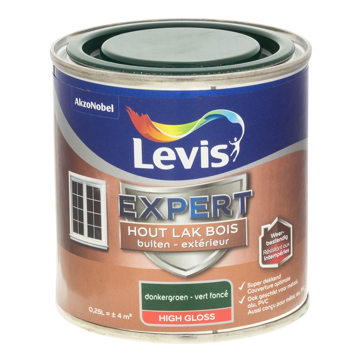 Levis Expert Hout Lak Buiten High Gloss 0.25l Donkergroen
