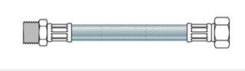 1 Sanflex 50 cm - 3/8" M x 3/8" F - caoutchouc
